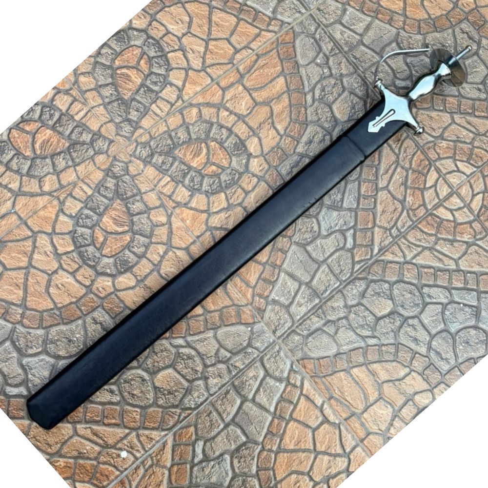 Punjabi Traditional Khanda blade close-up showing Gurmukhi script engraving