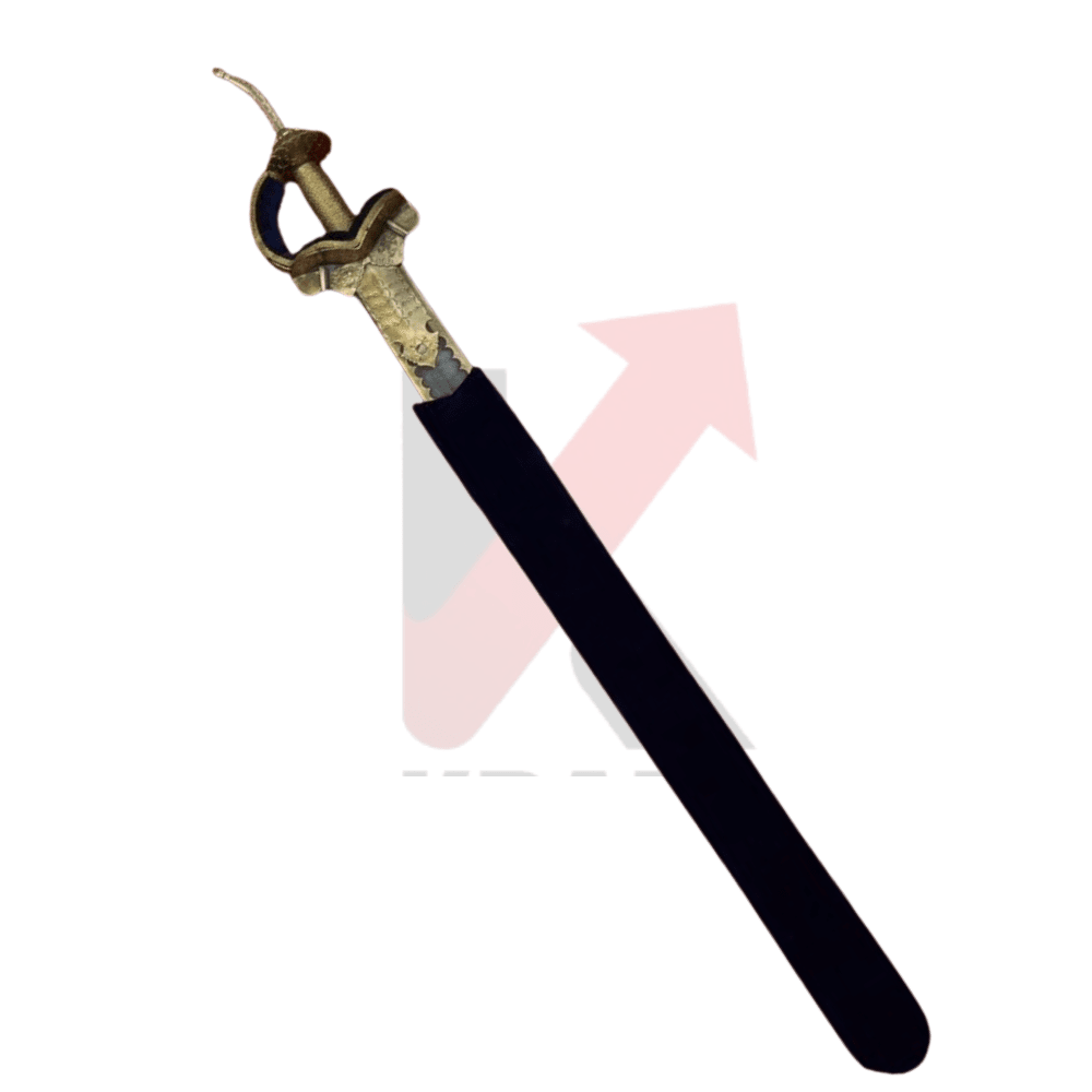 Punjabi Khanda Sword | Brass Finish Sikh Wedding Sword | Carbon Steel 38 Inch - KraftMart