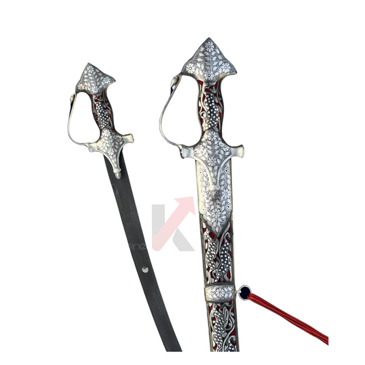 Front view of Silver Wedding Sword with Bichua-style hilt