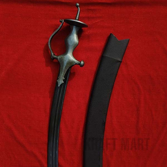 Full view of the handcrafted Sikh Tegha sword, styled after 1910s originals