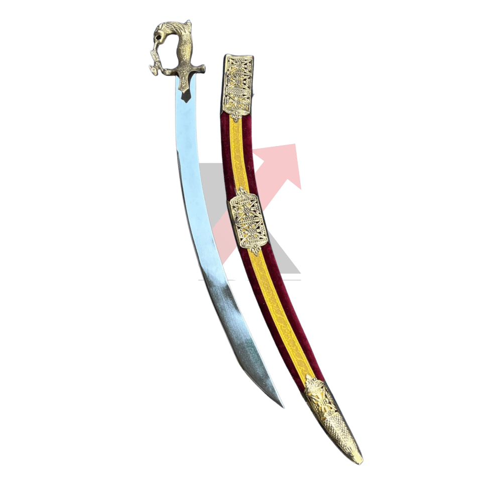 Traditional Indian ceremonial sword with premium velvet sheath for grooms