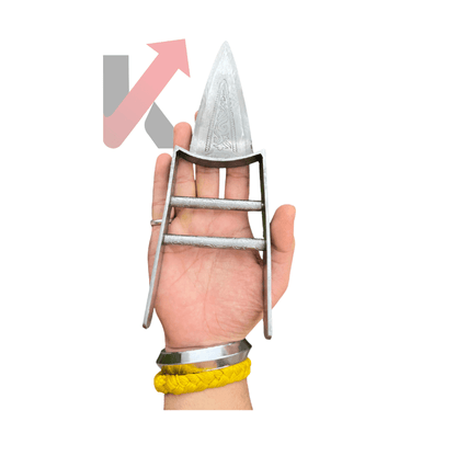 Traditional Rajput kataar with detailed sheath and bold cross-grip